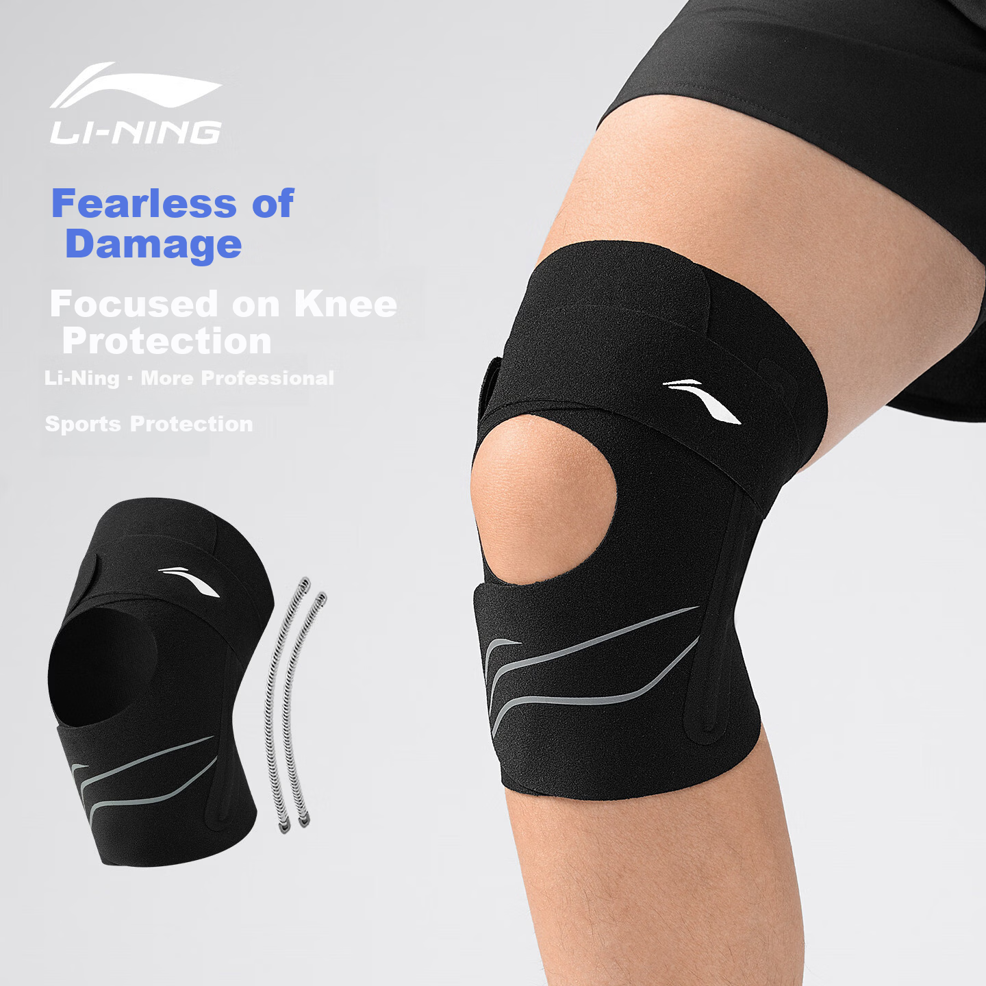 LI-NING Summer Knee Brace for Meniscus Injury, Sports Joint Support, Synovitis, Ligament Protection, Hiking, Basketball, Badminton, Running