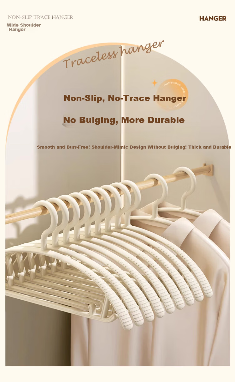 Ie no Monogatari Japanese No-Marking Wide Shoulder Clothes Hanger Home Use Non-Slip Student Dormitory Clothes Drying Rack 2