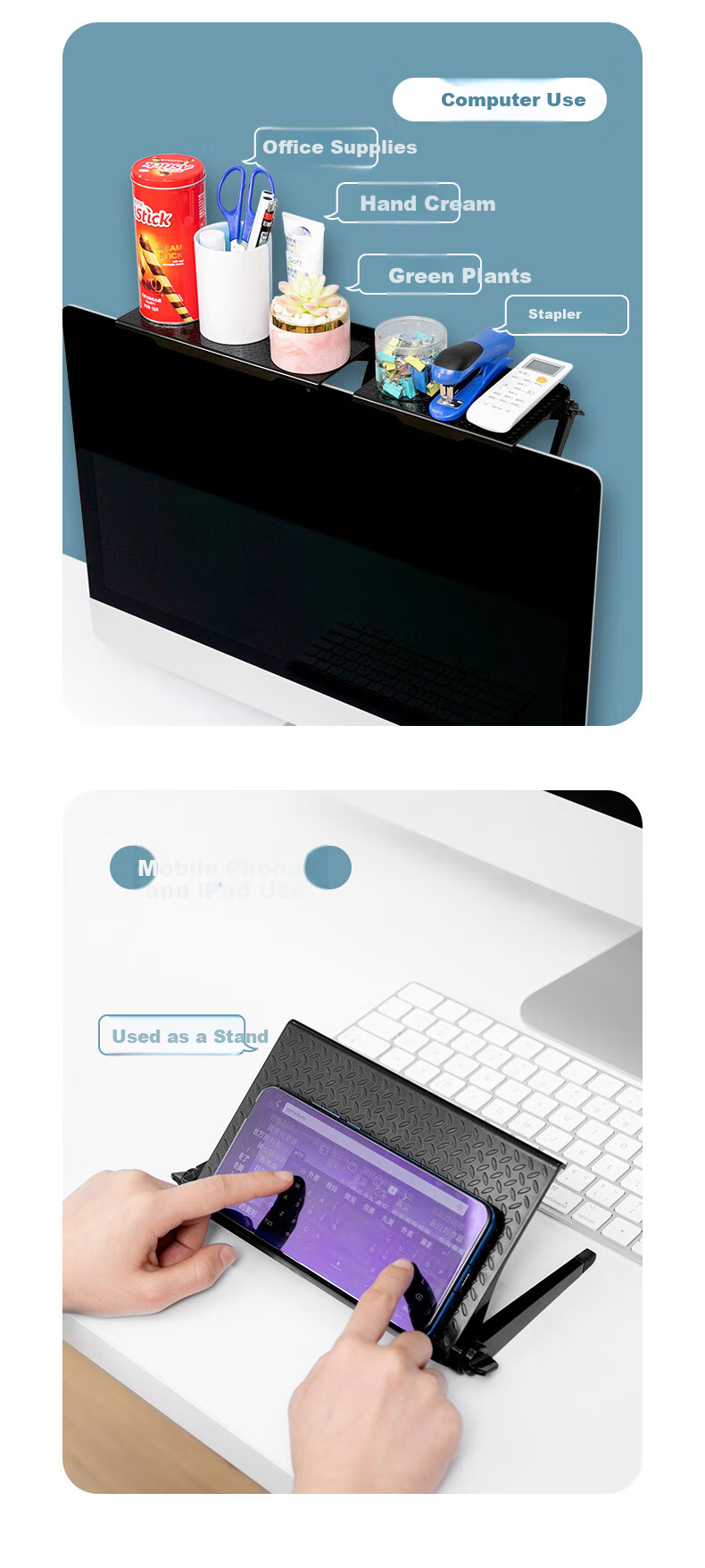 Behind the Scenes Hero TV Monitor Router Shelf Medium Size No-Drill Set-Top Box Router Game Console TV Box Stand 1