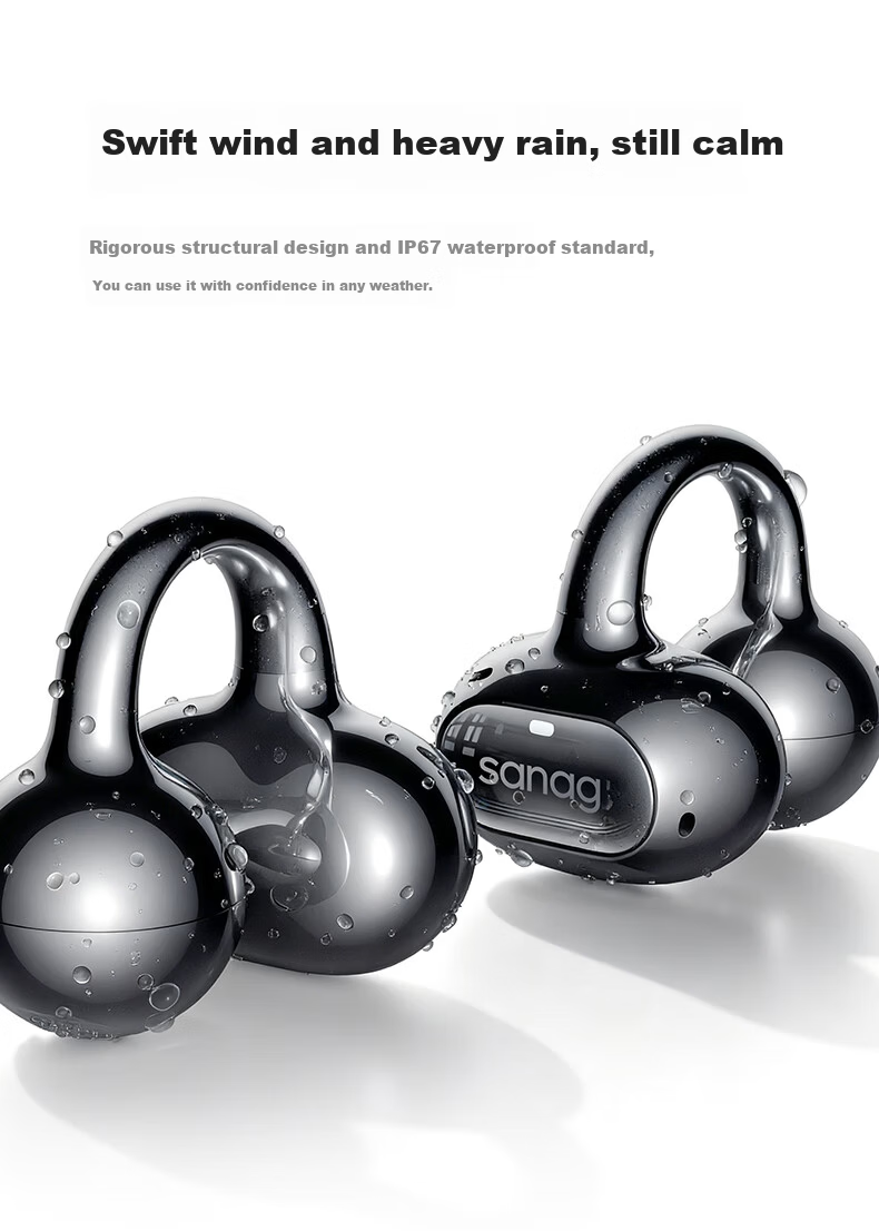 SANAG Sena S8S Ultra Ear Clip Bluetooth Headphones Bone Conduction Open-Style AI Sports Earphones Compatible with Apple Xiaomi White 16