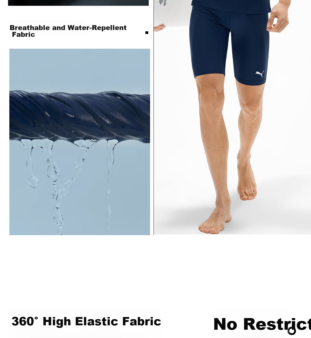 PUMA Men's Two-Piece Swimwear Set Quick-Dry Swim Trunks with Anti-Embarrassment Design, Original Yarn, UV Protection, Hot Spring Swimwear 16