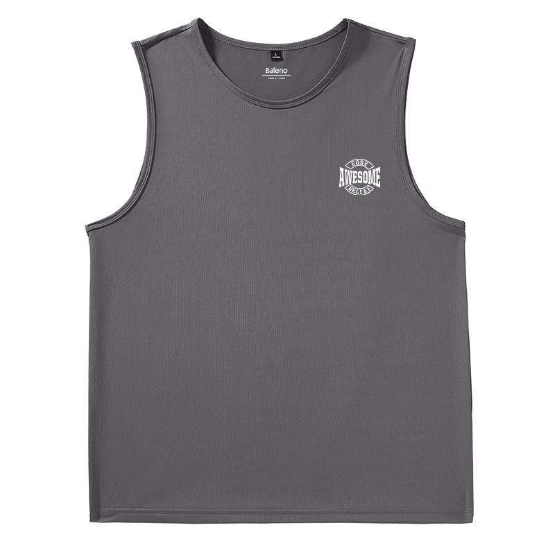 Baleno Ice Silk Tank Top for Men, Summer Cool Sleeveless Shirt, Breathable Mesh Sports Quick-Dry Trendy Cool Vest