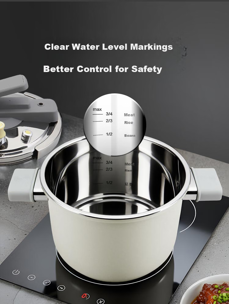 JD Jingzao High Pressure Cooker Pressure Pot Food Grade 316 Stainless Steel Multi-Safety Explosion-Proof 6L Large Capacity Stove Compatible 22cm 10