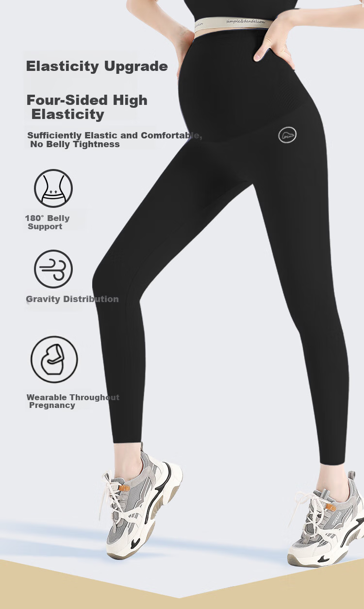 JOYNCLEON Maternity Shark Shorts Five-Point Summer Thin Hip-Lifting Yoga Safety Pants Black L JYK179605 5