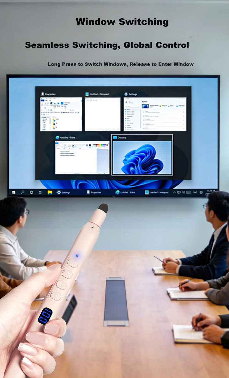 Whistler K11 Laser Presentation Pointer Retractable Teaching Pointer Support Seewo Whiteboard PPT Writing Pen Teacher Lecture Multimedia Remote Control Infrared Projection Pen Voice Control Pen 8