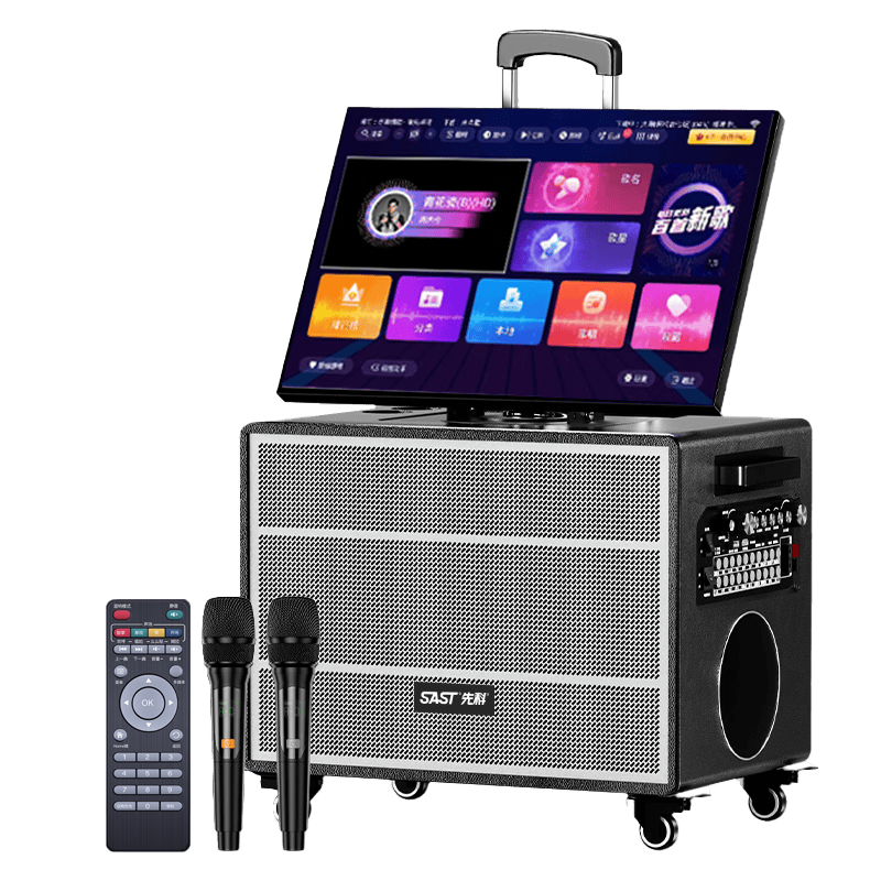 SAST Home KTV Sound System Portable Mobile Video Karaoke All-in-One Outdoor Square Dance Singing Speaker with Display Screen Father's Day Gift SW85 Three-Year Membership