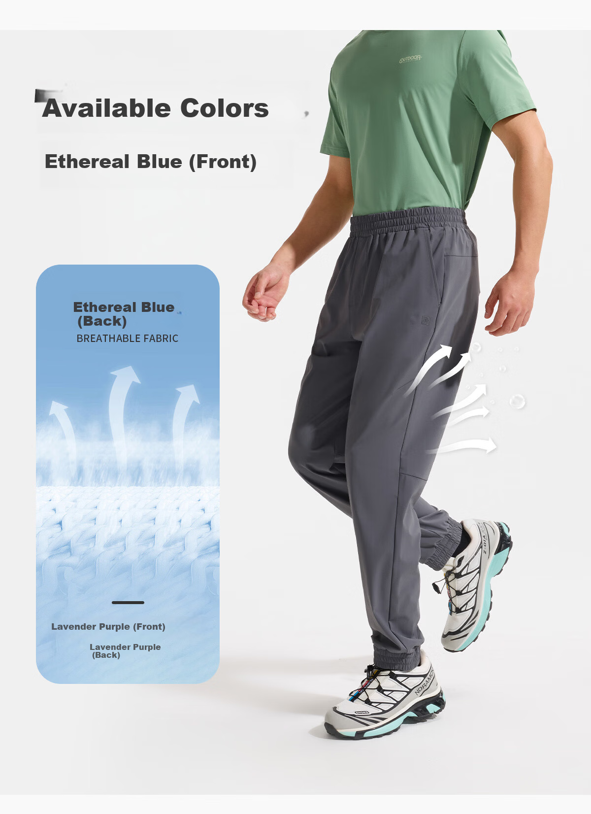 OUTDOOR PRODUCTS Men's Lightweight Breathable Cooling Casual Pants Stretch Sports Pants OFCK621357 Smoked Gray XL Spring/Summer 2026 5