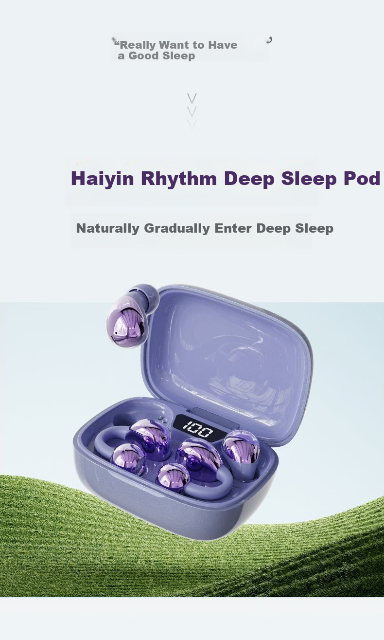 Haiyinlv Q30 [4 Earphones + Exquisite Earrings] 2026 New Clip-On Sleep Wireless Bluetooth Earphones Long Battery Life High-Quality Sound Sports Running Low Latency Universal Skin Color 8