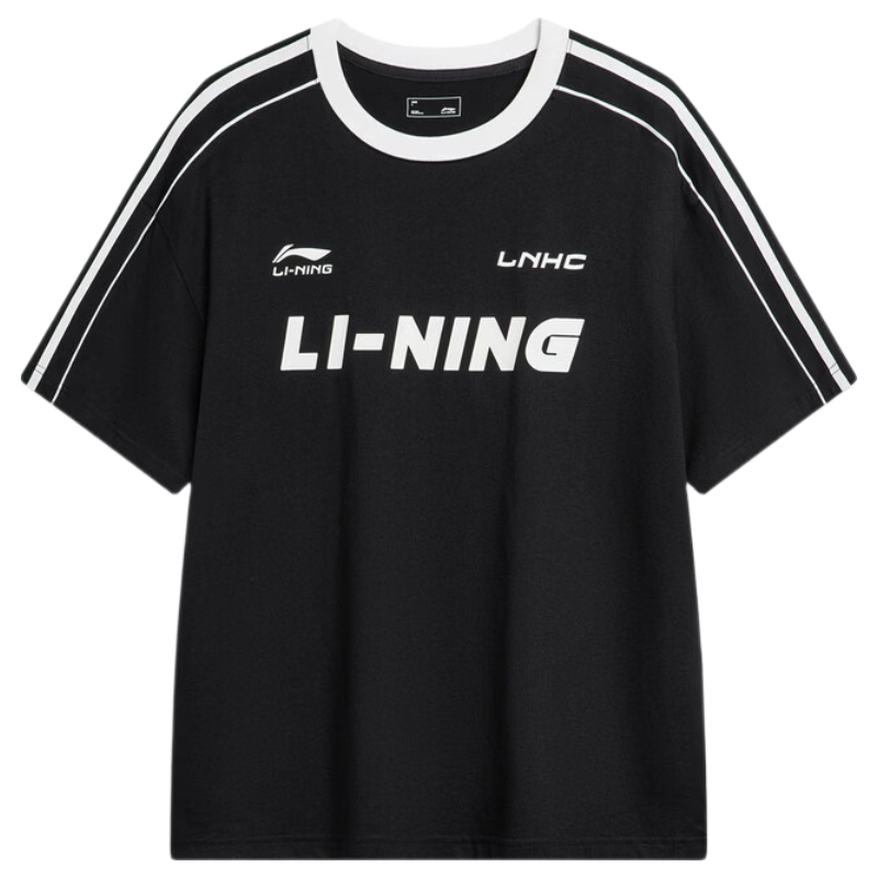 LI-NING Lightweight Loose Breathable Unisex Short Sleeve Crew Neck Football Element Casual Sports T-Shirt Men’s