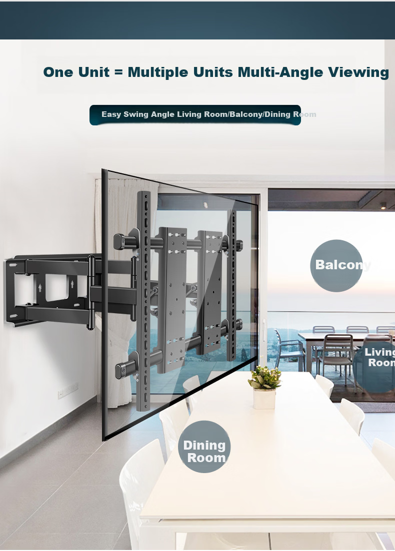 HILLPORT Conference Flat Panel TV Mount Telescopic Rotating Embedded TV Wall Bracket for JAV Hisense Huawei MAXHUB All-in-One Teaching Machine Commercial Display 65/75/90 Inch DY999S 6