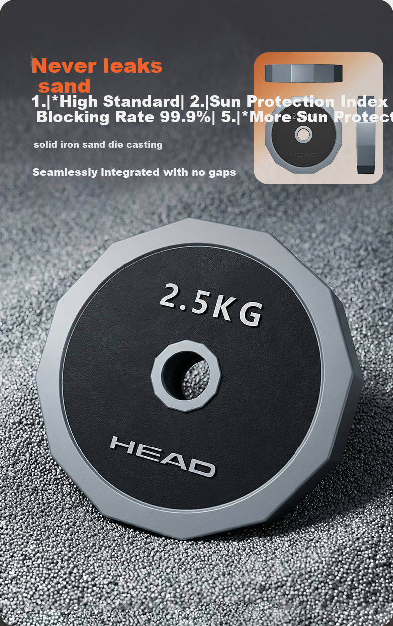 HEAD Dumbbell Barbell Men's Fitness Home Quick-Release Adjustable 20KG Set 6