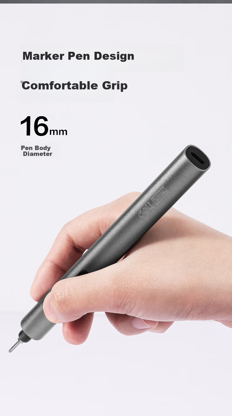 Deli Household Electric Screwdriver Set with 25 Precision Screwdriver Bits and Marker Pen Design 2