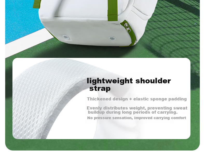 KAWASAKI Badminton Bag Feitian Qiming Large Capacity Lightweight Waterproof Durable Sports Backpack D8279 White Green 9