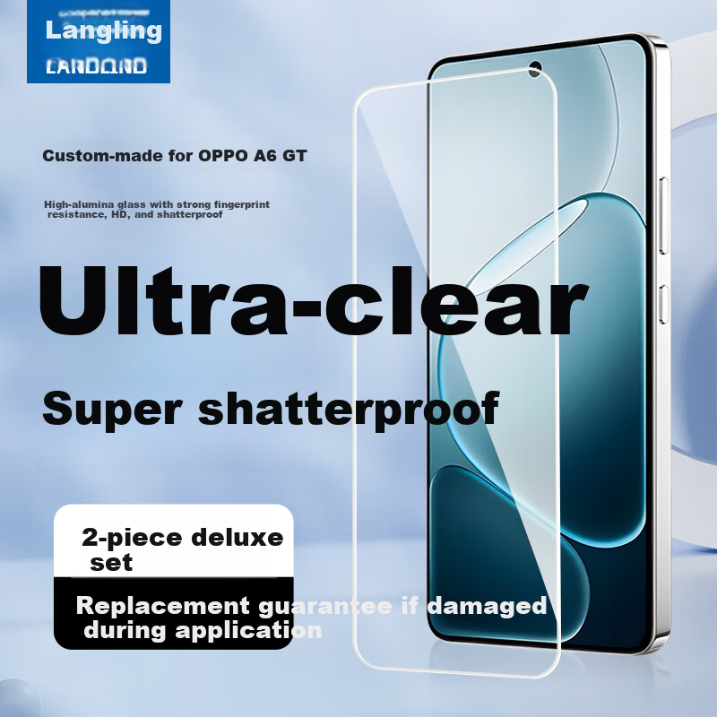 Langling [2-Pack] Tempered Glass Screen Protector for OPPO A6 GT, Full Coverage Ultra-Thin Clear Anti-Fingerprint Shockproof Phone Film