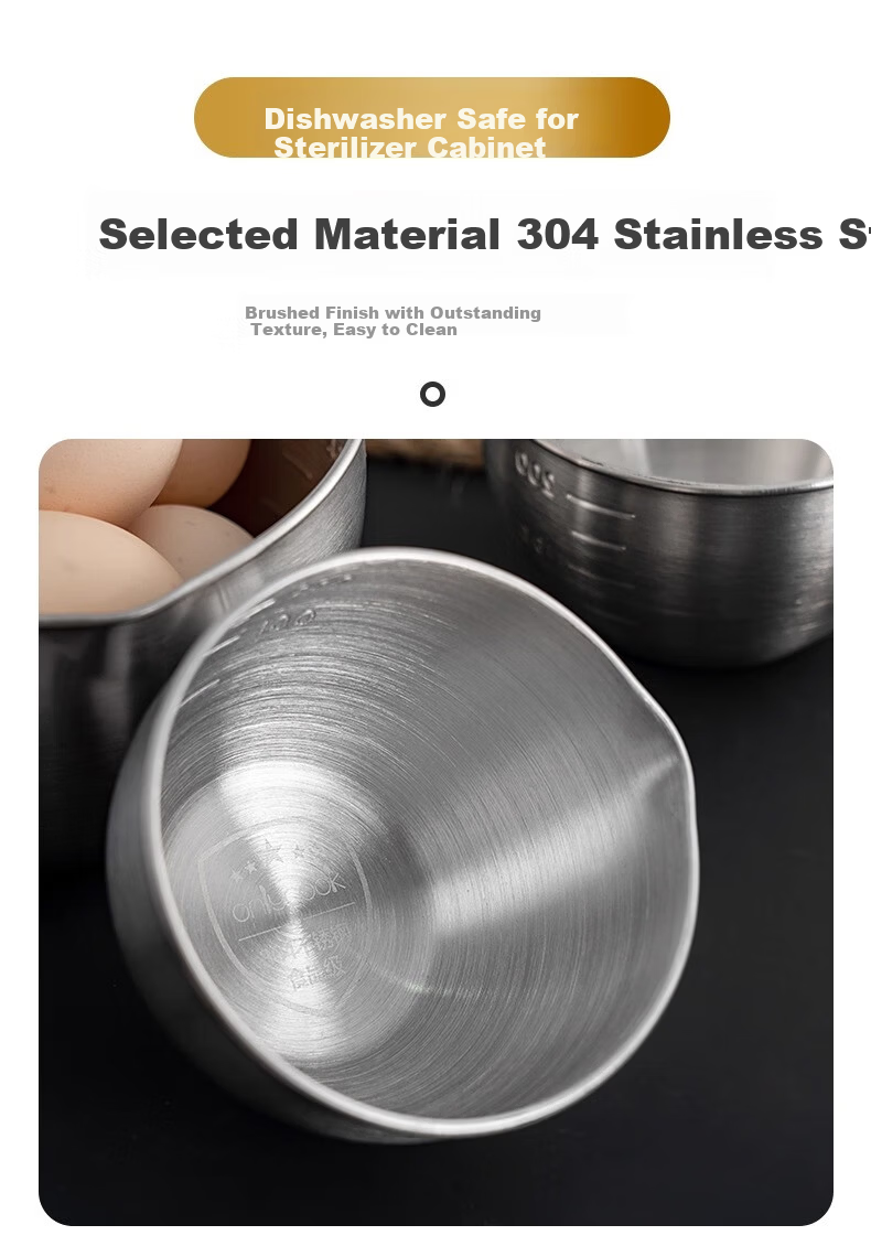 Onlycook 304 Stainless Steel Bowl Food Grade Egg Beating Bowl with Measurement Baking Salad Mixing Bowl Large Bowl - 400ml 3