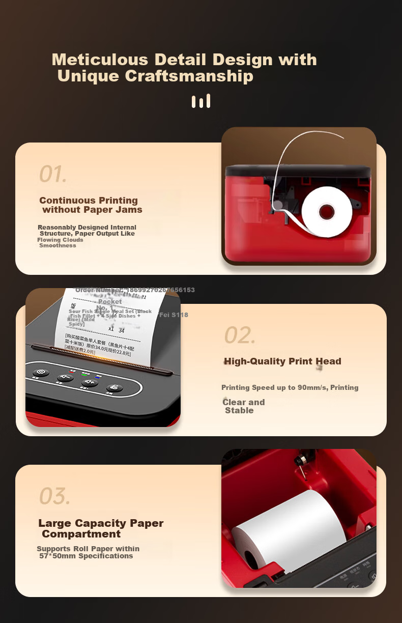 Fei Goose [Supports JD Takeout] Fully Automatic Order Receiving and Printing All-in-One 58mm Thermal Cloud Printer for Meituan and Ele.me Kitchen Front Desk 10