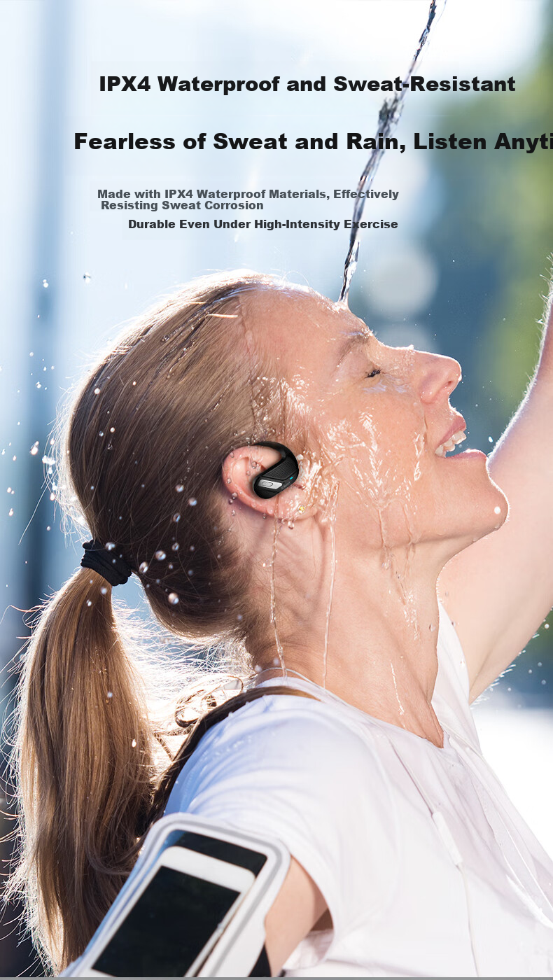 SE SOBAST 2026 New Open-Ear Clip-On Bluetooth Earphones Long Battery Life Non-In-Ear Running Music Call for Apple Huawei Xiaomi M169 Blue 520 Gift 4