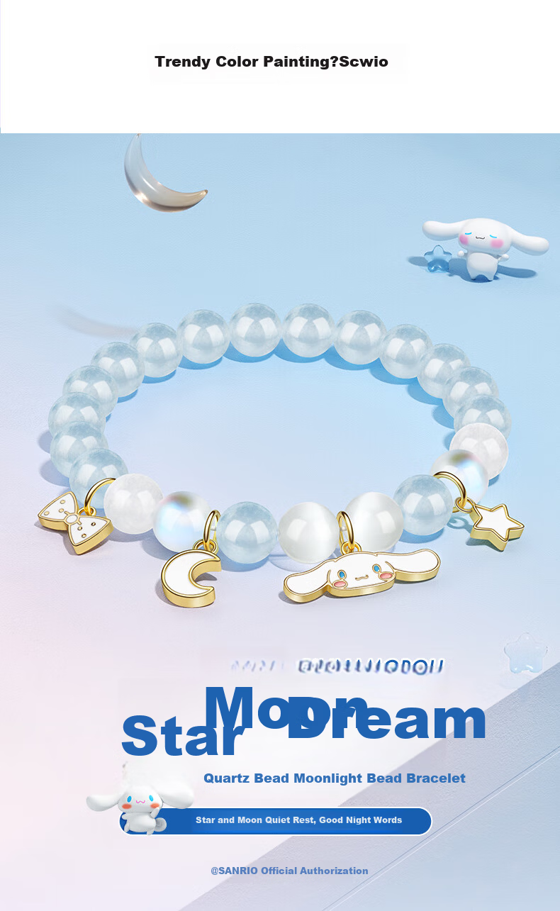 Chaosehui Sanrio Cinnamoroll Bracelet for Women, Crystal Beaded Bracelet, Birthday Gift for Girls, Luxury Present 6021 1