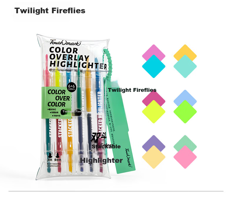 Touch Mark Colorful Highlighter Gel Pen, 18 Colors, Luminous Sand Fluorescent Pen, Elementary School Student Planner Handwritten Report Pen, Specialized Marker Pen for Notes, Children's Day Birthday Gift for Boys And Girls 15