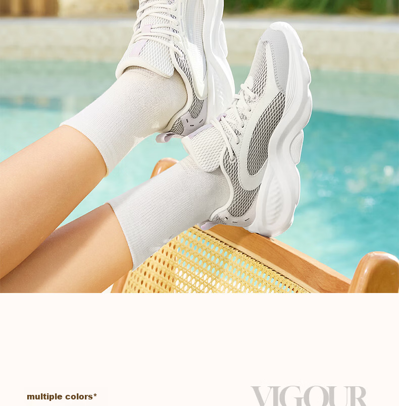361° Women's Sports Shoes Mianyun Spring Summer Thick Sole Commuting Breathable Casual Retro Dad Shoes 682626703-1 3
