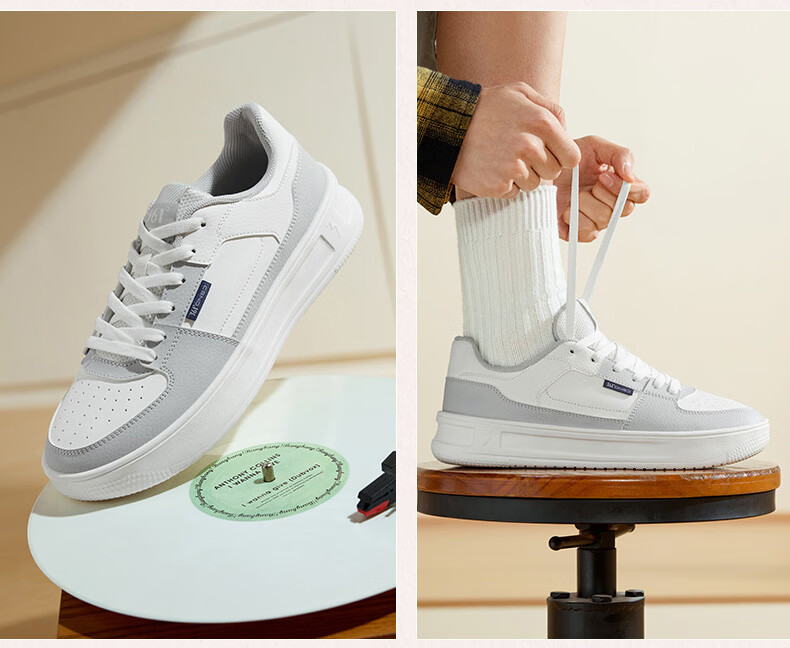 361° Men's Casual Shoes Qinghe 2 New Stylish Versatile Thick-Soled Comfortable White Sneakers 672636618-1 31