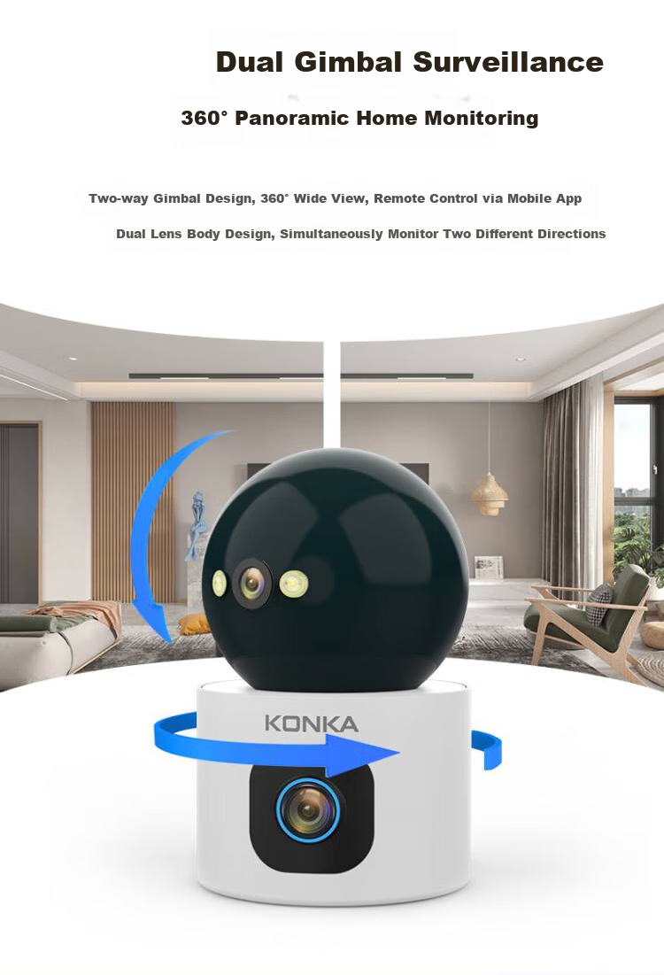 Konka Wireless Home Security Camera Indoor HD Two-Way Video Call Remote Mobile Monitoring 360-Degree Panoramic Night Vision Voice Intercom 8