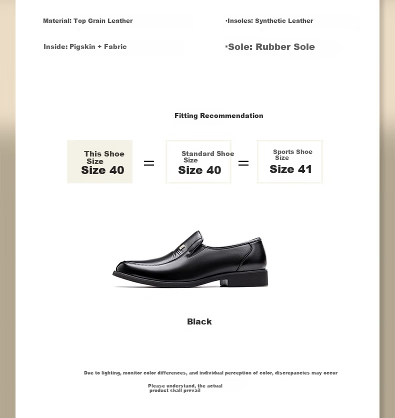 LAORENTOU LAORENTOU Leather Shoes for Middle-Aged Men, Casual Shoes, Genuine Leather, All-Season Breathable Business Shoes, Dad Shoes TLA225 Black Size 40 1