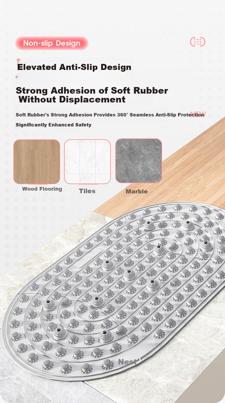 Guifeng Liquid Soft Gel Acupressure Foot Massage Mat Slow Running Sole Reflexology Pressure Plate Knight Gray 8