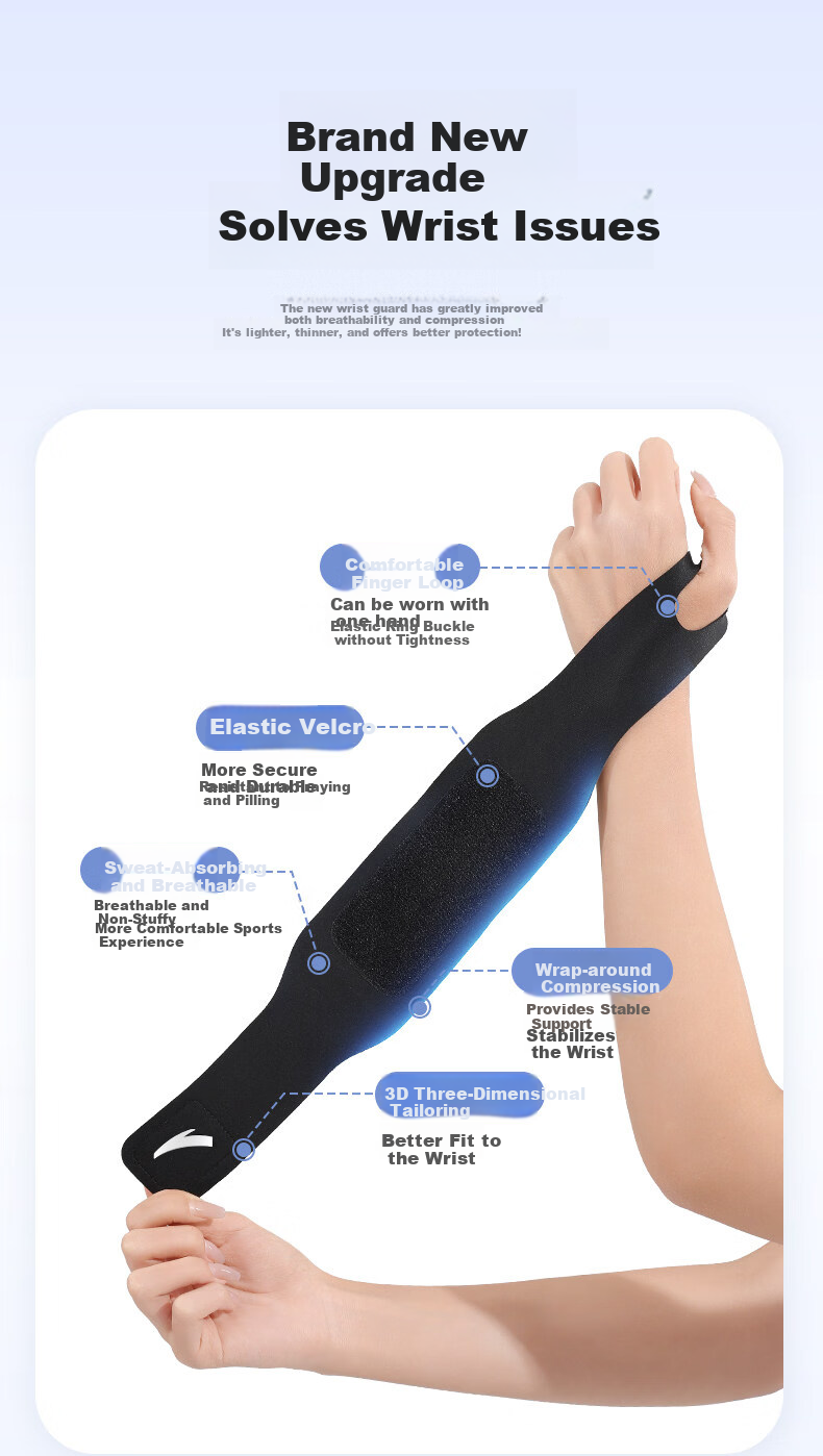 ANTA Wrist Guard for Men And Women, Specialized for Sprains, Pain, Tendon Sheath, Sports Injuries, Spring Summer Autumn Fitness Badminton Protective Sleeve 5