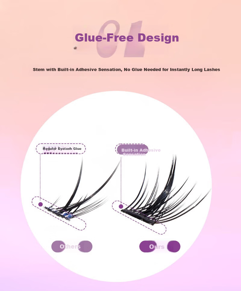 Mingba Self-Adhesive False Eyelashes Natural Fox Style Sunflower Lazy Trilogy Cat Elf 36 Pairs/Box 6