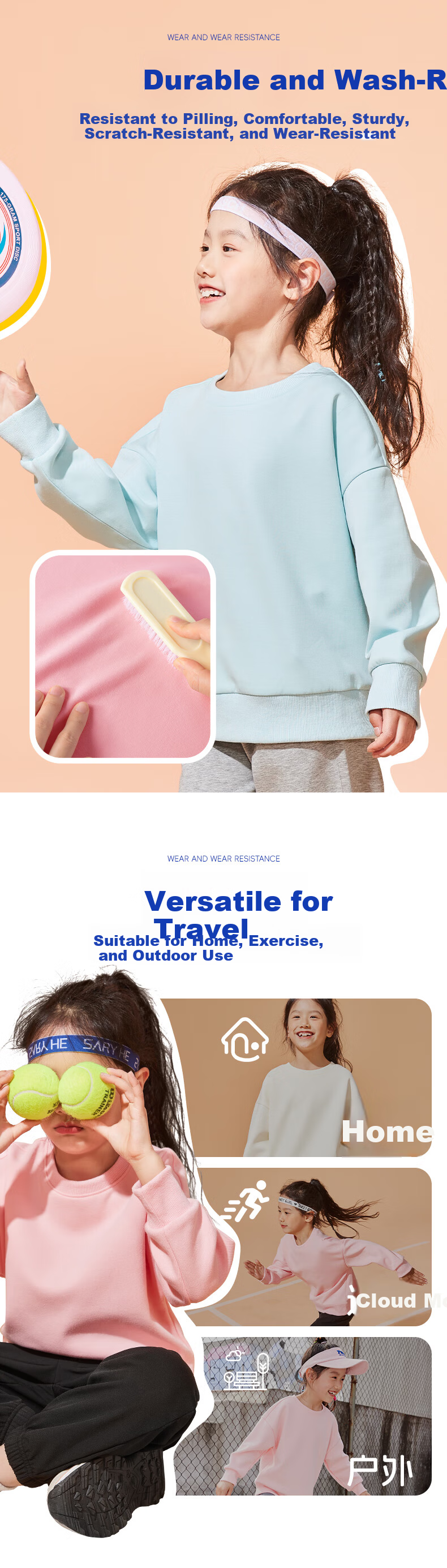Jeanswest Girls' Sweatshirt Spring Autumn 2025 Children's Spring Clothes Big Kids Crew Neck Long Sleeve Stylish Top 2