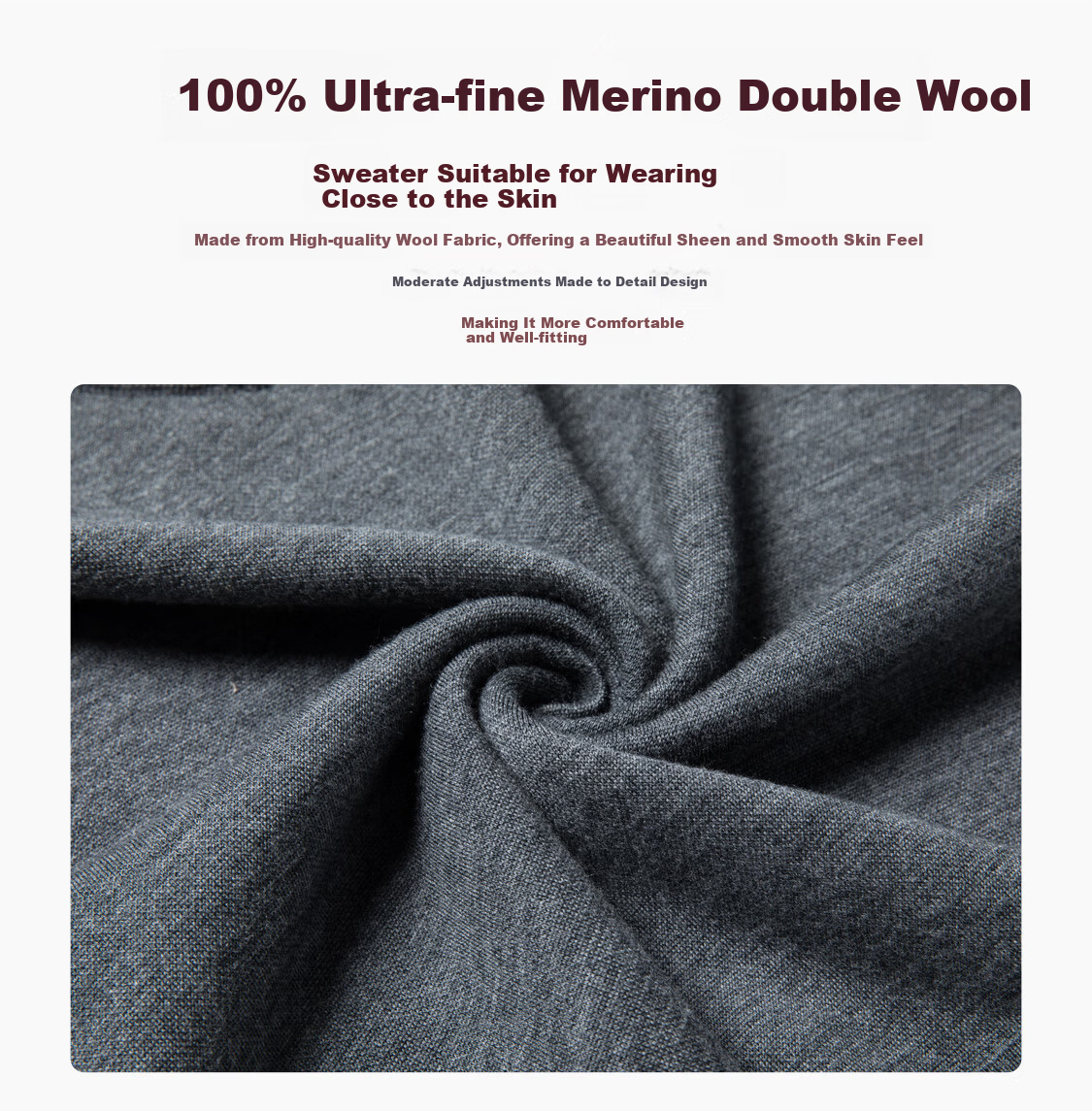 Hengyuanxiang Men's Wool Sweater Autumn Winter Thickened V-Neck Machine Washable Fine Spun Knitwear Medium Gray 175 2