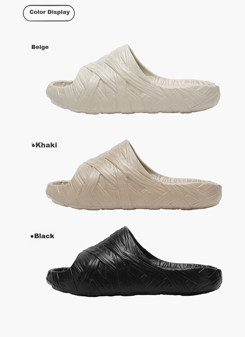 XTEP Men's Sports Sandals, Home And Outdoor Wear, Slide Sandals for Men, New Summer Style Slippers, 041 Beige, Size 38-39 5