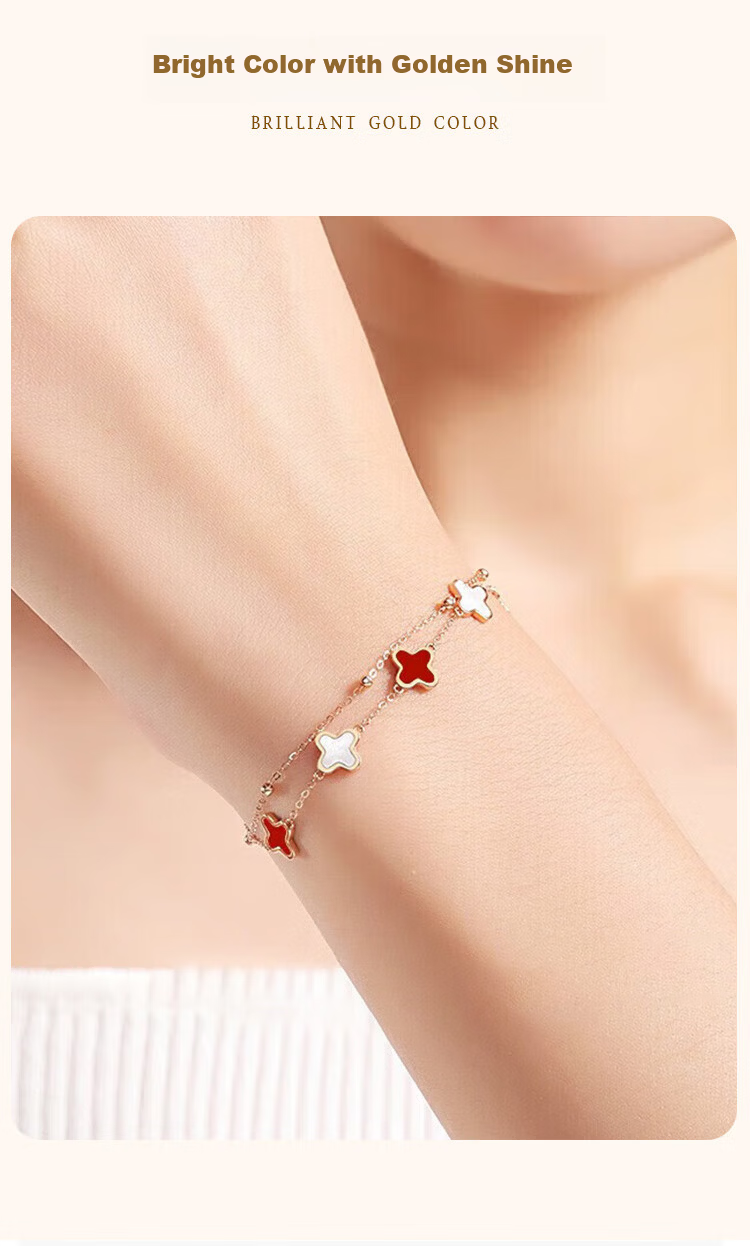 ALLOVE Four-Leaf Clover Sterling Silver Bracelet for Women 2026 New Jewelry Birthday 520 Valentine's Day Gift for Girlfriend Wife 7