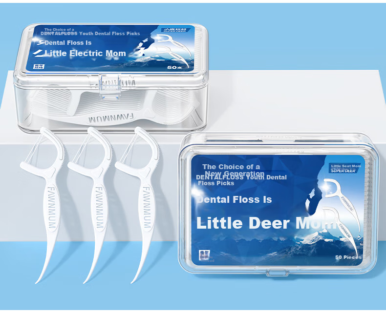 FAWNMUM Professional Dental Floss Picks for Cleaning Teeth Gaps, Guihu Model Toothpicks And Floss Picks, 50 Pieces/box, 6 Boxes, 300 Pieces Total 6