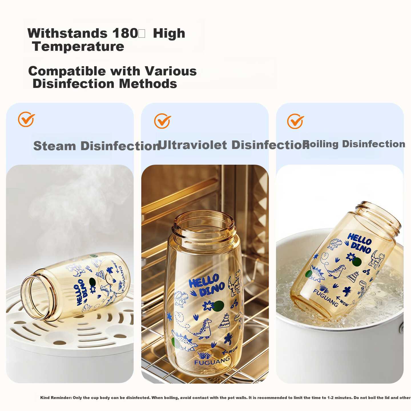 Fuguang Children's PPSU Straw Water Bottle Portable High-Temperature Resistant Plastic Cup for Kids Students Summer Pregnant Women