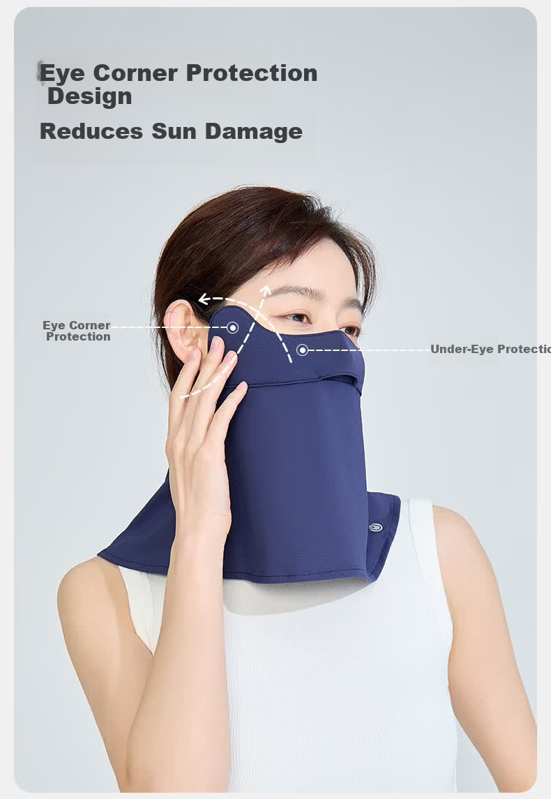 UV100 Taiwan Summer New UV Protection Face Mask Cycling Neck Guard Sunshade Sunscreen Mask 24503 Dark Night Black 9