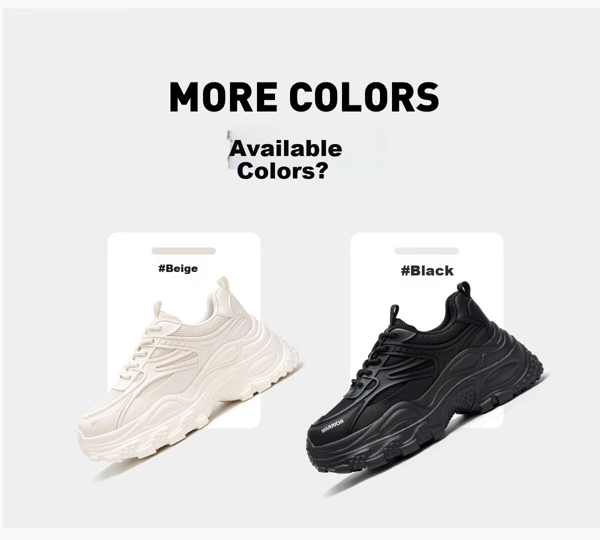 Warrior Thick Sole Height Increasing Dad Shoes Women's New Comfortable Non-Slip Fashion Sports Casual Shoes Beige 38 8