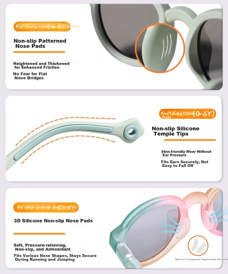 Kigo 2025 Kids Polarized Sunglasses Baby Fashion Sun Protection Glasses Baby Pink 0-2 Years 12