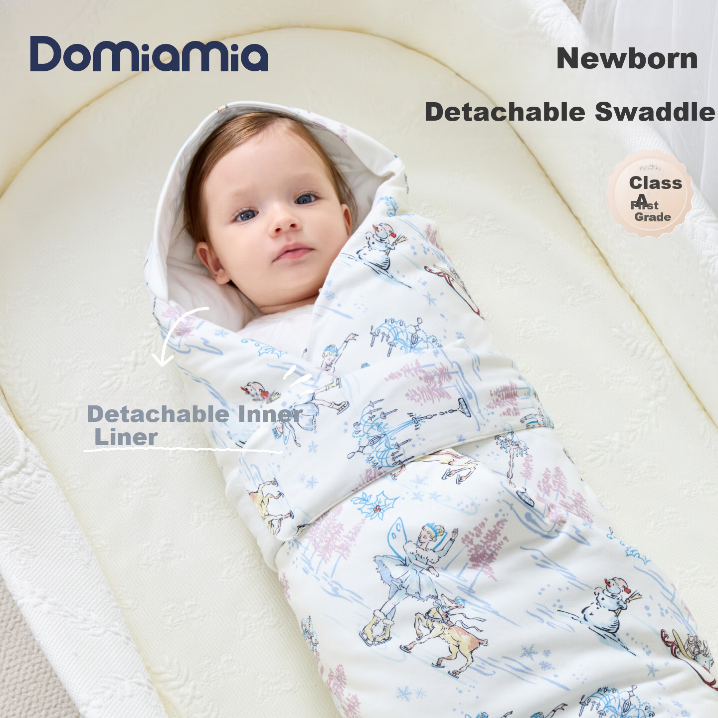 DOMIAMIA Baby Detachable Liner Swaddle Blanket Autumn Winter Newborn Universal Four Seasons Wrap