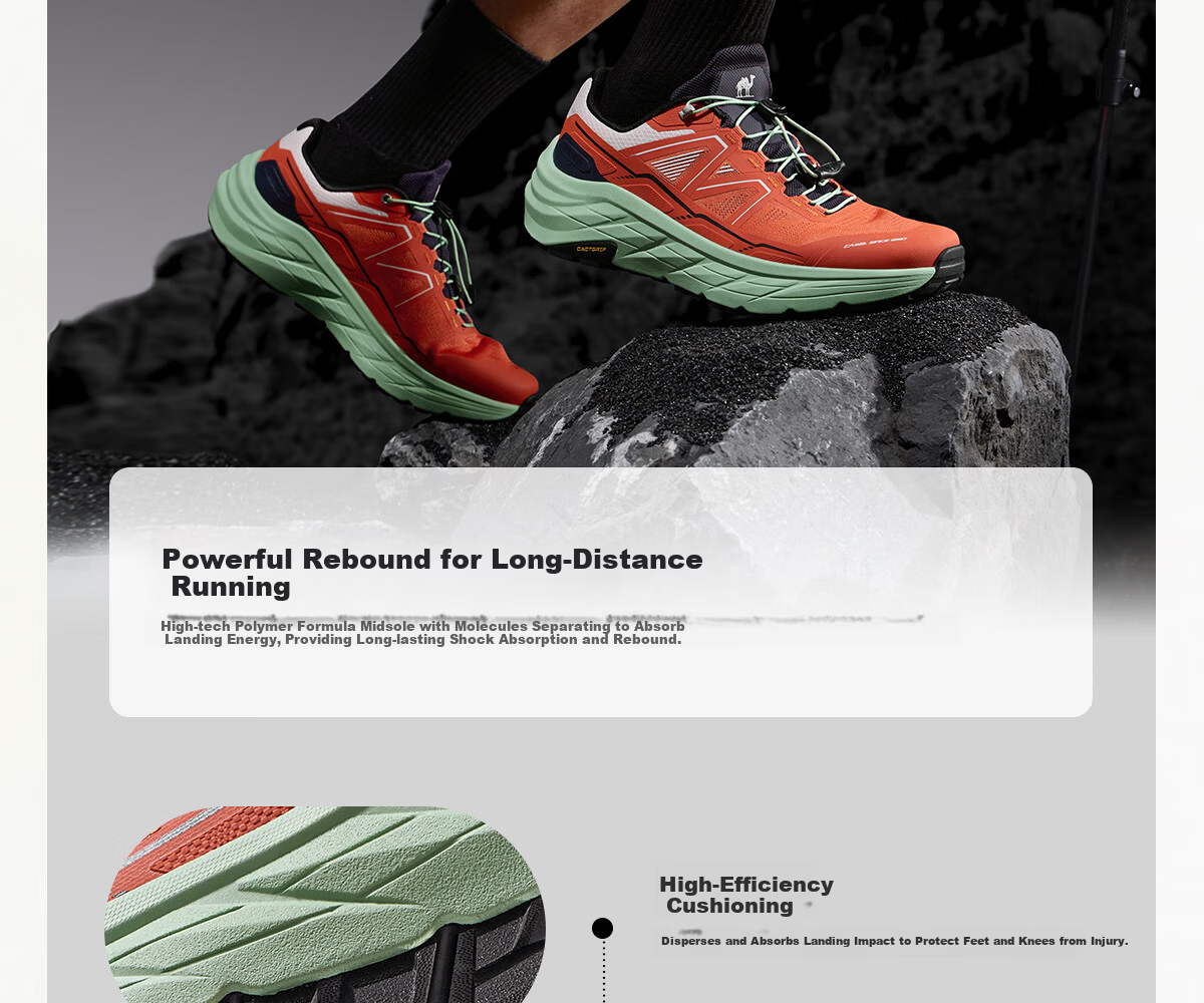 CAMEL [Zhangjiajie Qixing Mountain Outdoor Challenge] [He Dong Edition] Mountain Shadow Wilderness Trail Running Shoes for Men 6