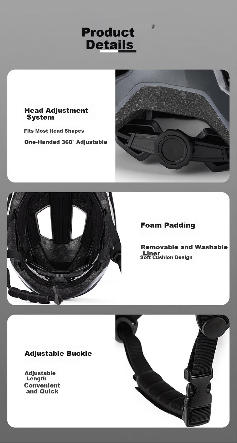 MOON Integrated Cycling Helmet Aerodynamic Safety Helmet Mountain Road Bike Enlarged Visor Flowing Gray 5