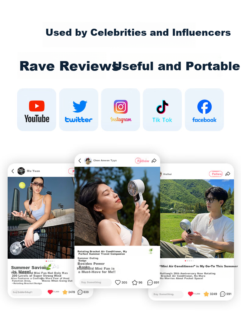 REMAX 200-Level Cool Breeze 240° Rotating Portable Handheld Semiconductor Cooling Fan USB Rechargeable Silent Outdoor Long-Lasting Air Conditioner Fan 7