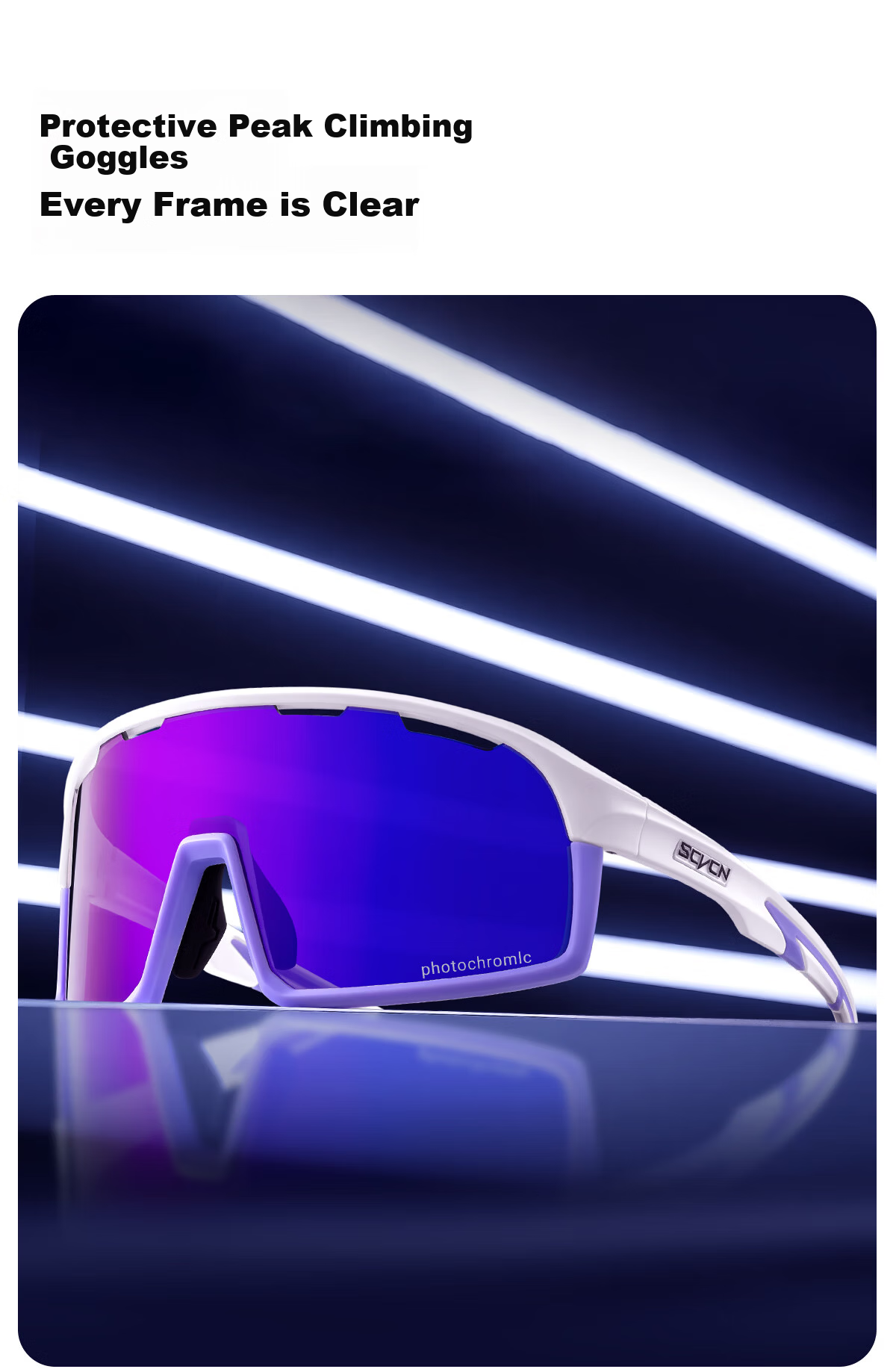 SCVCN Climbing Goggles, Windproof, Sandproof, UV Protection Sunglasses for Men And Women, Sports Cycling Glasses 3