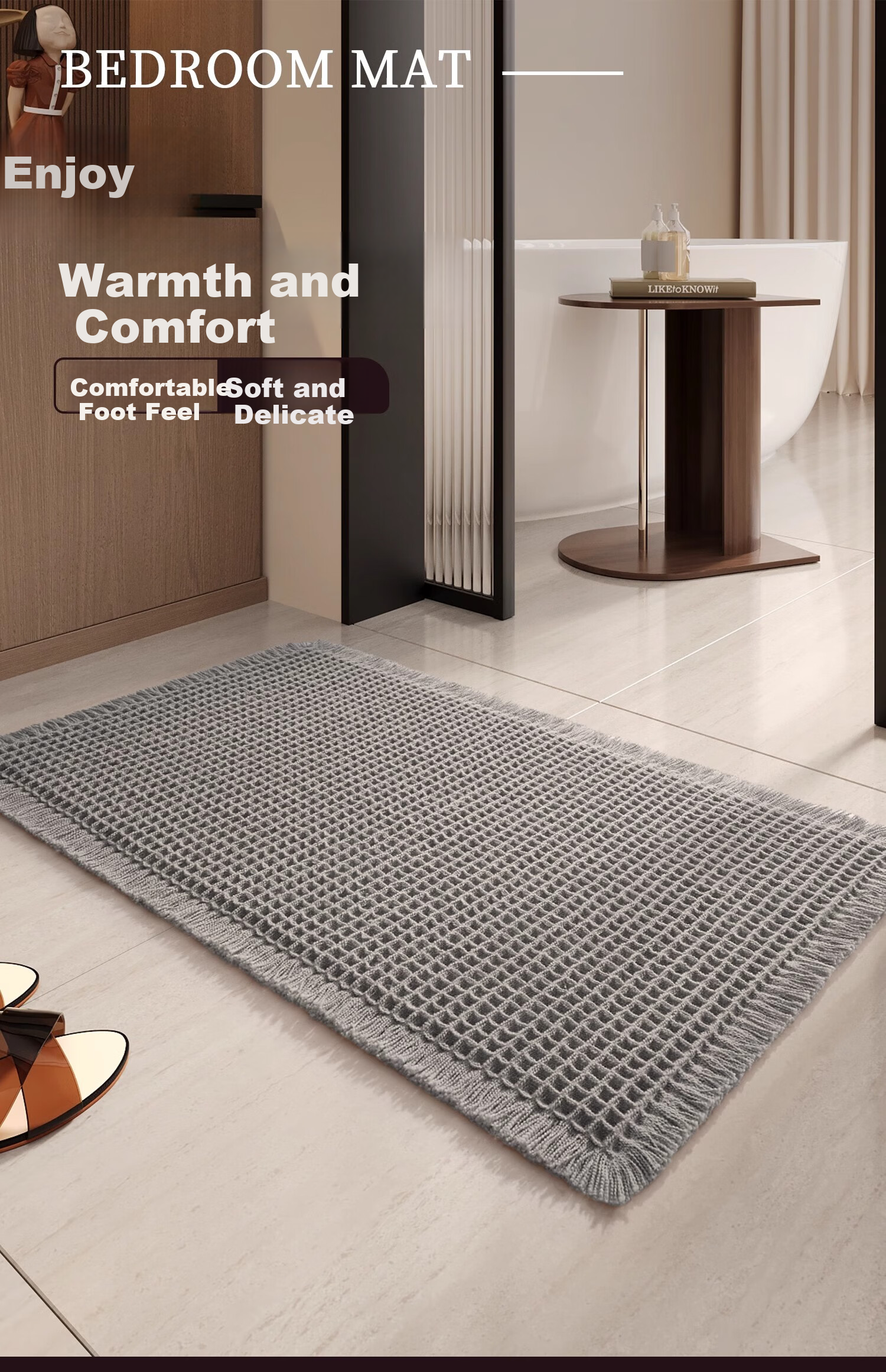 77 Home Bathroom Mat, Bathroom Door Entrance Water Absorption Carpet, Household Toilet Anti-slip Foot Mat, Bathroom Door Mat, Entrance Mat 1