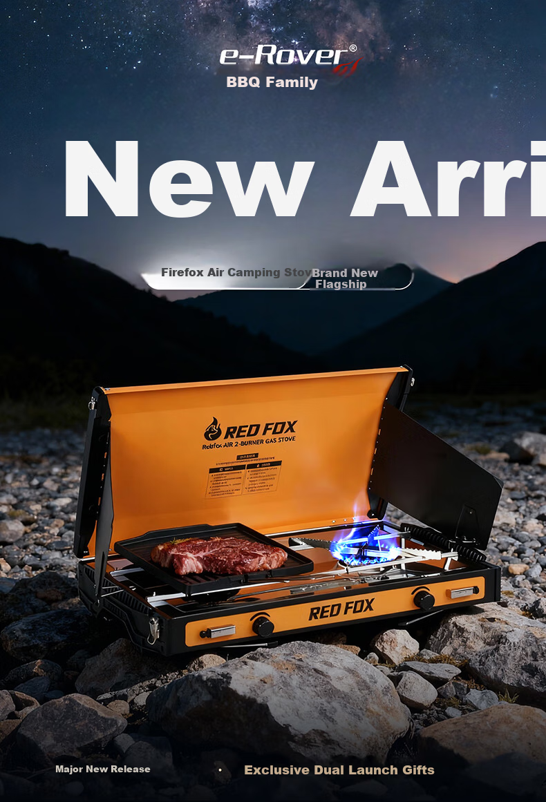 E-Rover Firefox Air Outdoor Camping Stove Set Portable Split Gas Stove Double Burner Cartridge Stove 1