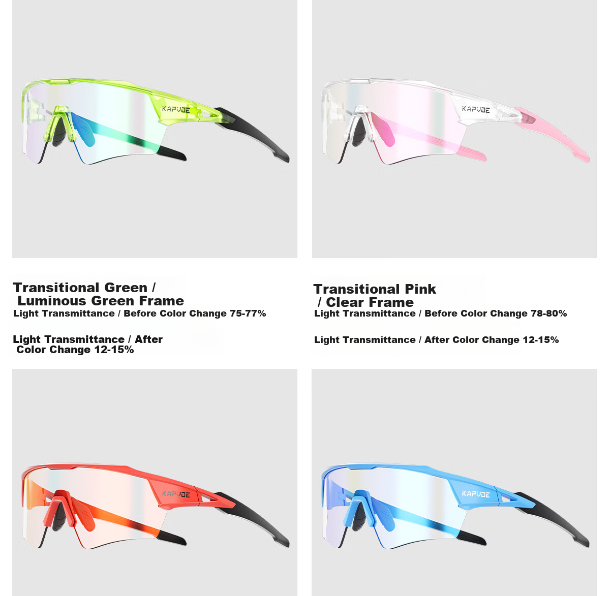 KAPVOE Dream Wings Anti-Fog Cycling Glasses UV Protection Day and Night Mountain Bike Goggles Unisex 52