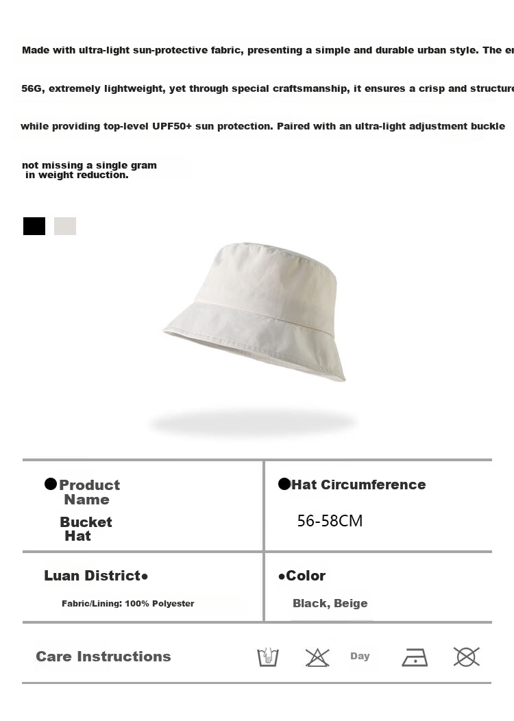 Zhenxiang Men's Solid Color Simple Versatile Bucket Hat Sun Protection UV Protection Summer Spring P1179 2