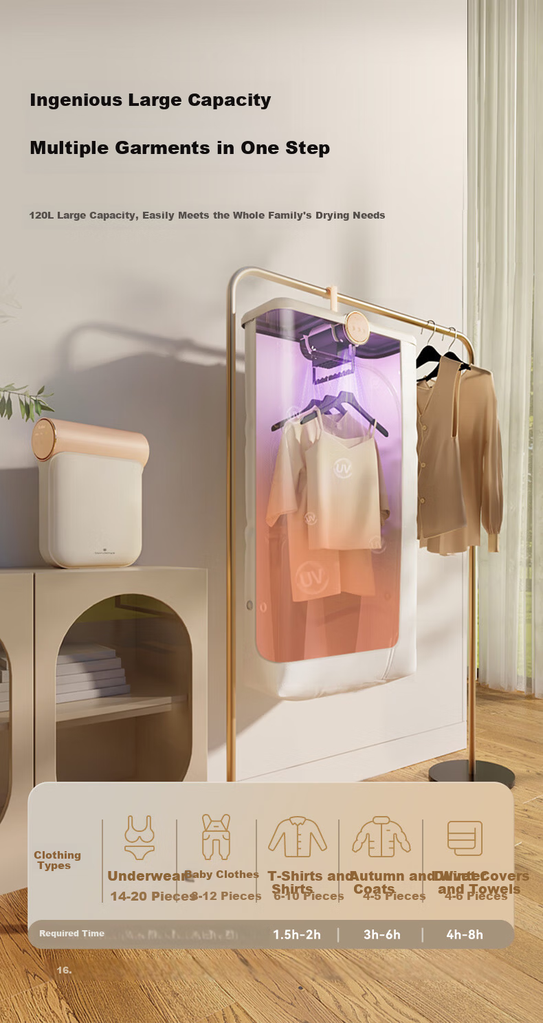 Kawa Portable Travel Clothes Dryer Small Foldable Mini Home Use Foldable Integrated Travel Drying Machine Portable Garment Dryer for Business Trips 10