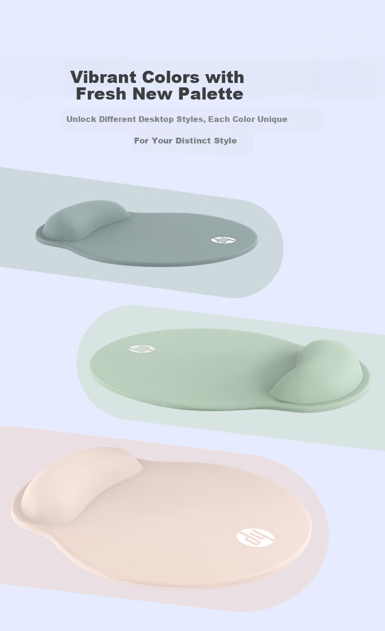 HP MP262 Mouse Pad Wrist Rest Lycra Memory Foam Ergonomic Desktop Silicone Non-Slip Gray for Office and Gaming Men and Women 2